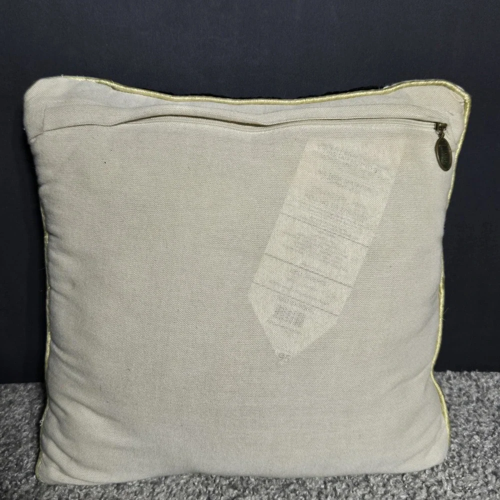 Pier 1 Embroidered Throw Pillow‎ Dog In Suit Hat 13